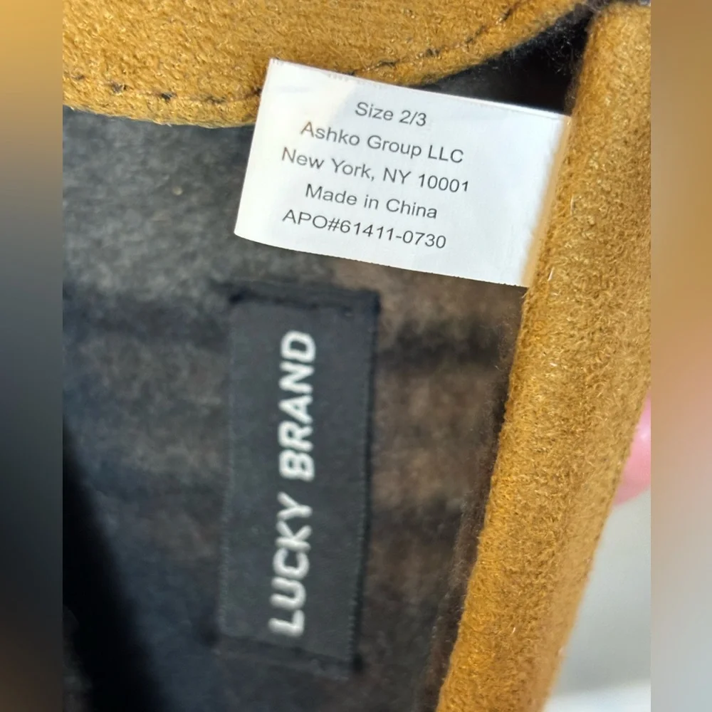 LUCKY BRAND Slippers Tan Brown Camel Like Suede Soft‎ Warm House Shoe Sz 2 Sz 3